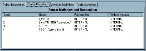 Format Definitions tab page